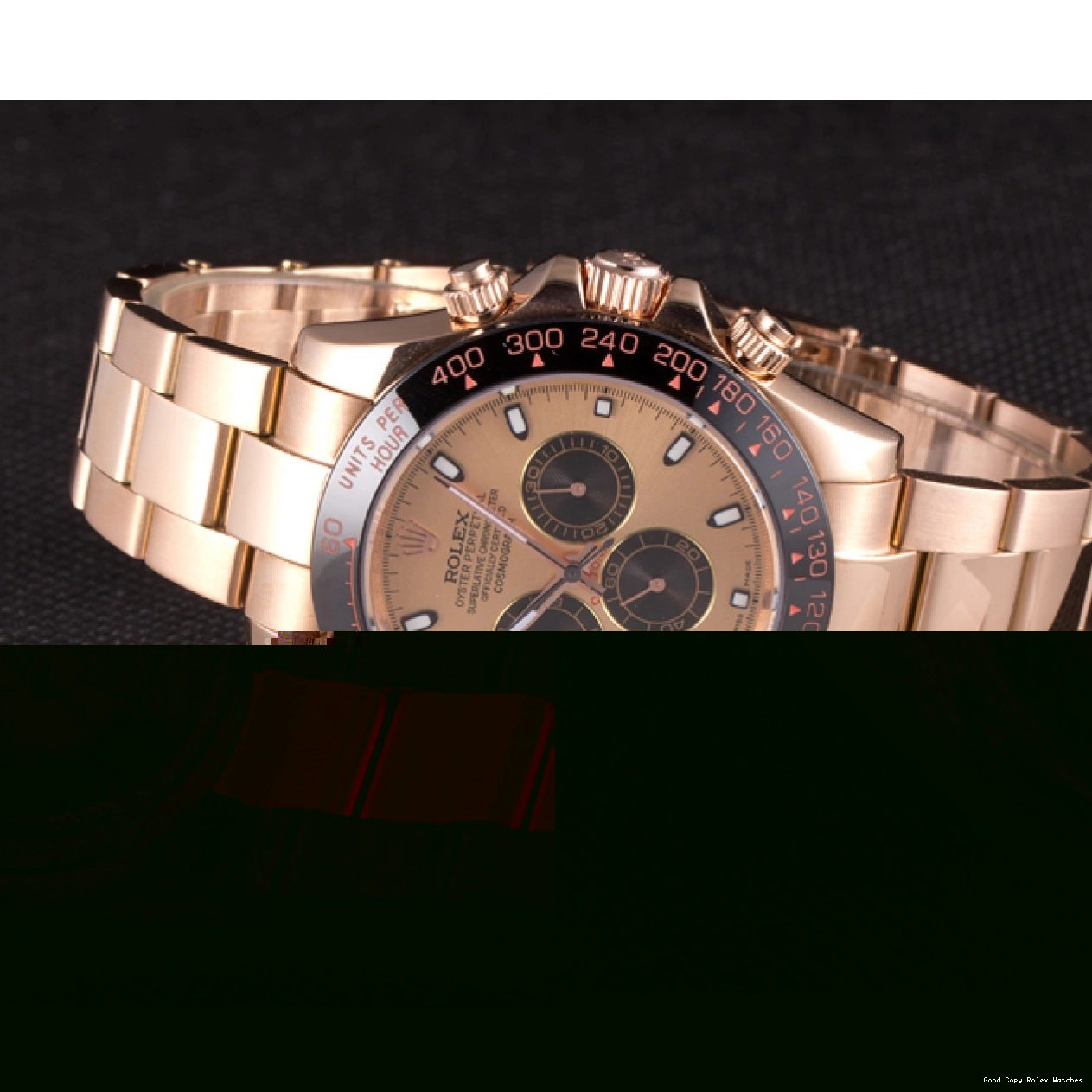 AAA Replica Watches Plated Gold Gold Rose Rolex 80244 Strap Ion Daytona Rose Tachymeter Dial 0814